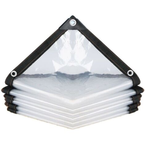 [JAMAIS UTILISÉ]Bâche imperméable Transparente avec œillets-pour Meubles de Jardin-Utilisable en extérieur-Imperméable à la Pluie-Isolation des Plantes-Résistant à la poussière-avec Cordon de Serrage 