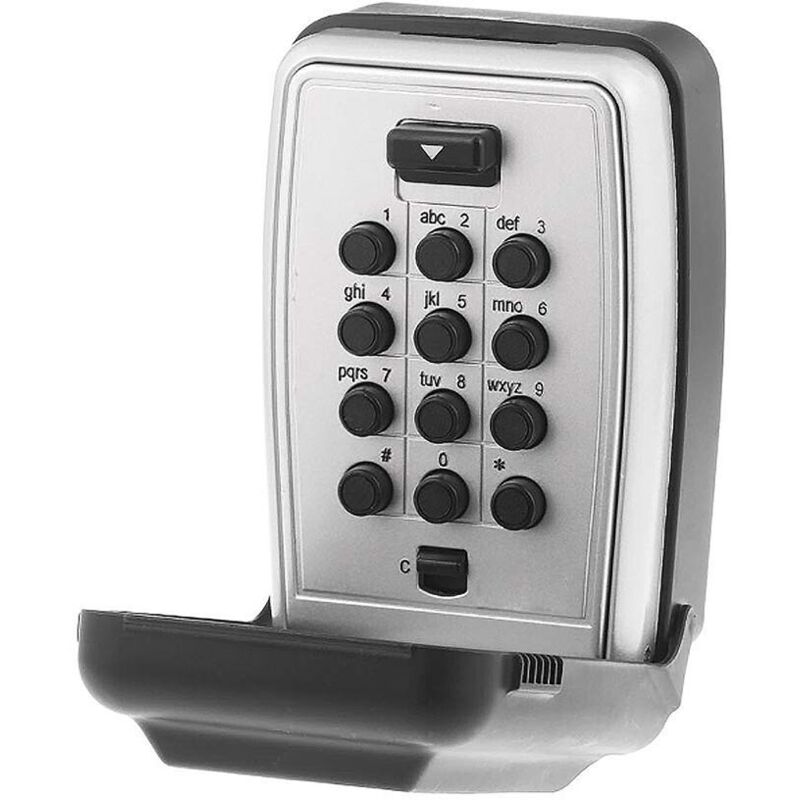 [NUNCA USADO] Caja de llaves de pared con pulsador para llaves de casa, caja fuerte para llaves de exterior con cerradura de combinación, capacidad