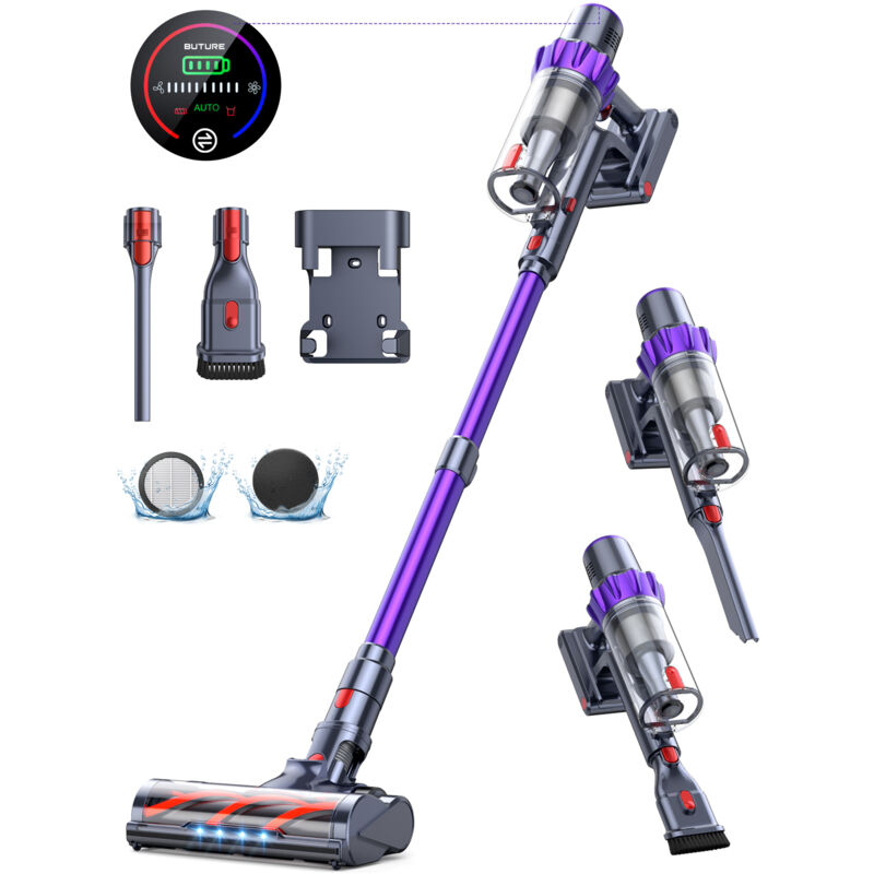 Buture - jamais utilisé] Aspirateur Balai sans Fil, 450W/38KPa Aspirateur sans Fil Puissant avec 55 Min d'autonomie & Batterie Amovible, Capacité