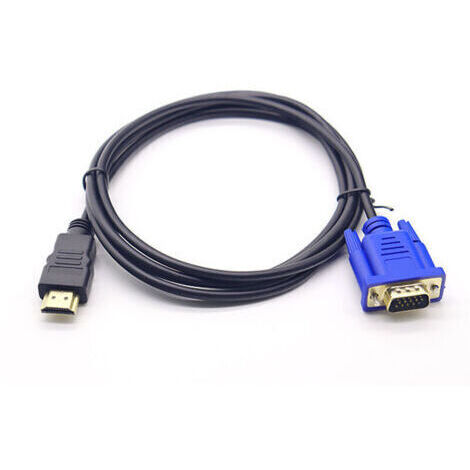 [JAMAIS UTILISÉ]Cable et adaptateur pour vidéosurveillance Cable de conversion HDMI vers VGA 1080P Cable HDMI vers VGA Adaptateur 1,8 m (sans puce)