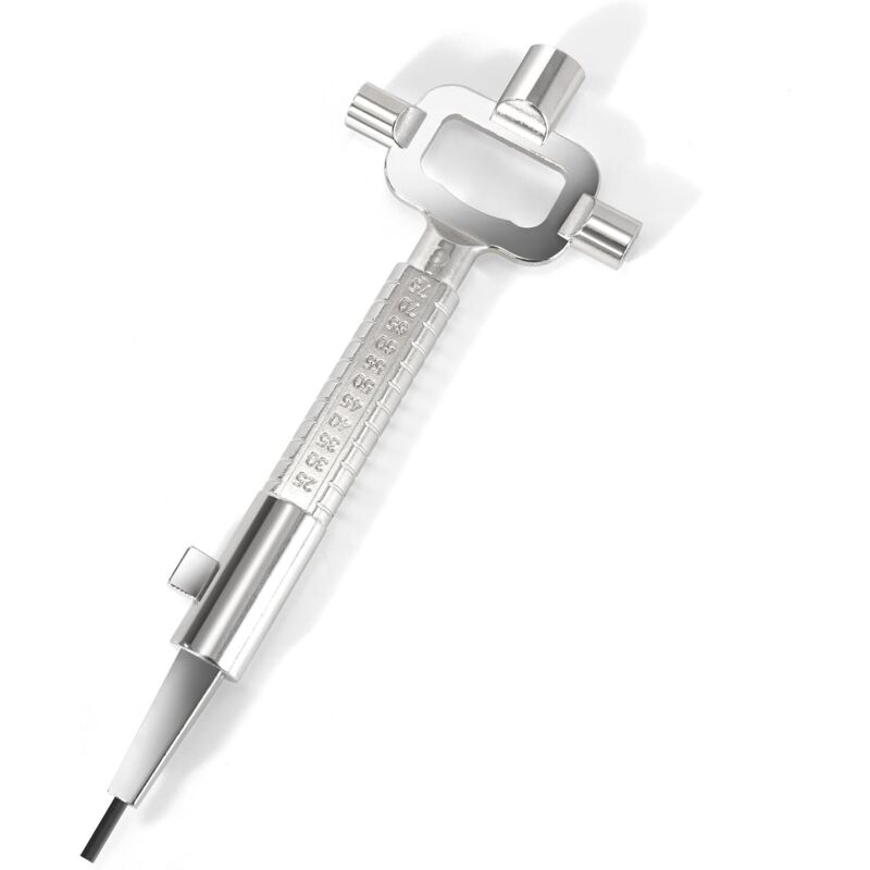 Jamais UTILISÉ]Clé de Construction Universel Clef Carrée en Alliage de Zinc Clé Architecte pour Mesure Ouvrir Porte Fenêtre Armoire Argent 197 x 69 x
