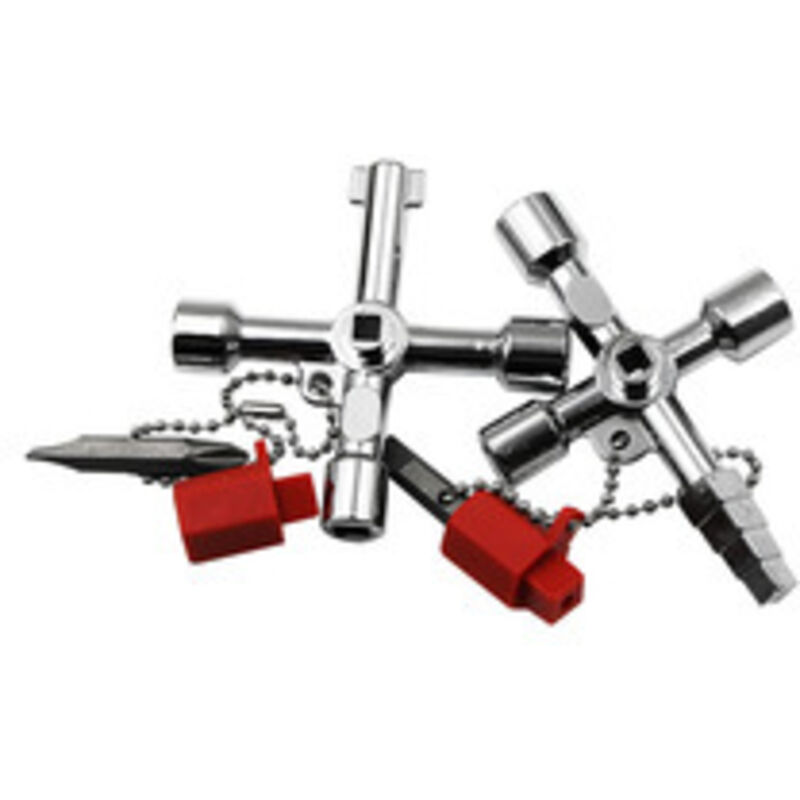 [JAMAIS UTILISÉ]Clé Triangle Multifonction 4 Voies - 2 Pièces pour Poubelle, Armoire Electrique, Boîtier Compteur, Coffret de Compteurs d'eau et