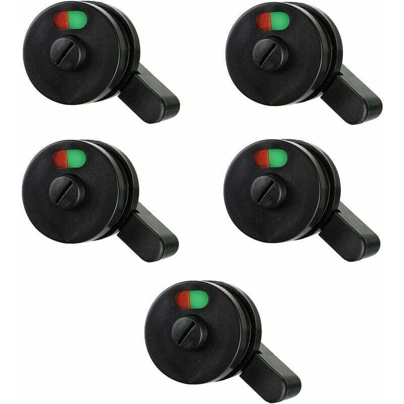 [NUNCA USADO] Cerradura de puerta con indicador de privacidad para baño, baño público, 5 unidades, color negro - INHHUB