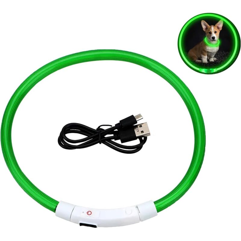 Dpzo - jamais UTILISÉ]Collier Lumineux Chien Rechargeable,Collier Chien led Lumineux, Clignotant Collier de Sécurité pour Tous Les Chiens pour Les