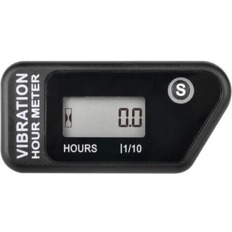 [JAMAIS UTILISÉ]Compteur horaire sans fil auto-alimenté numérique , activation par vibration, minuterie de travail réinitialisable, arrêt du verrouillage de l'utilisateur, utilisation pour le(NOIR)