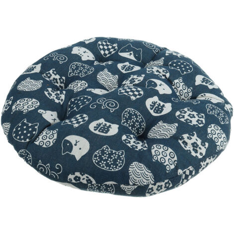 [JAMAIS UTILISÉ]Coussin de chaise rond en coton 40 x 40 cm, coussin plus épais, tapis de siège de bureau pour chat bleu