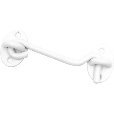 [JAMAIS UTILISÉ]Crochet Coupe-Vent,Crochet de fenêtre,loquet de Porte de Grange épaissie Solide de 4 Pouces,idéal pour Porte coulissante,Salle de Bains, fenêtre (Blanc)