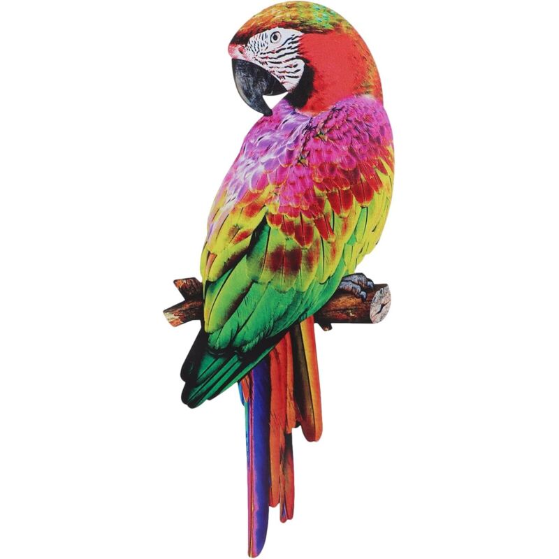 Jamais UTILISÉ]Décoration murale en métal pour perroquet, décoration d'extérieur à suspendre, sculpture de branche d'ara tropical pour la décoration