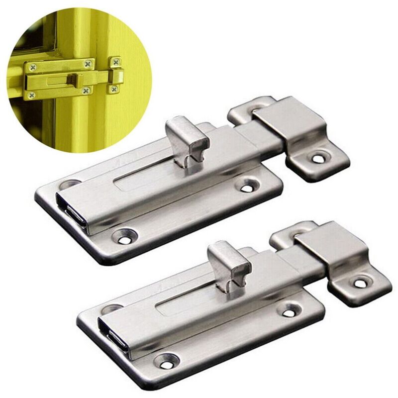 [NUNCA USADO] INHHUB - 2 pestillos de acero inoxidable plateados para puertas corredizas, sin llave - INHHUB