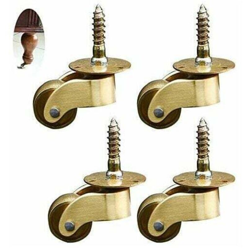 Dpzo - jamais utilisé] 4pcs roulettes pivotantes, roulettes pour Meubles en Laiton, roulettes de Transport,roulement Silencieux, pour Meubles,