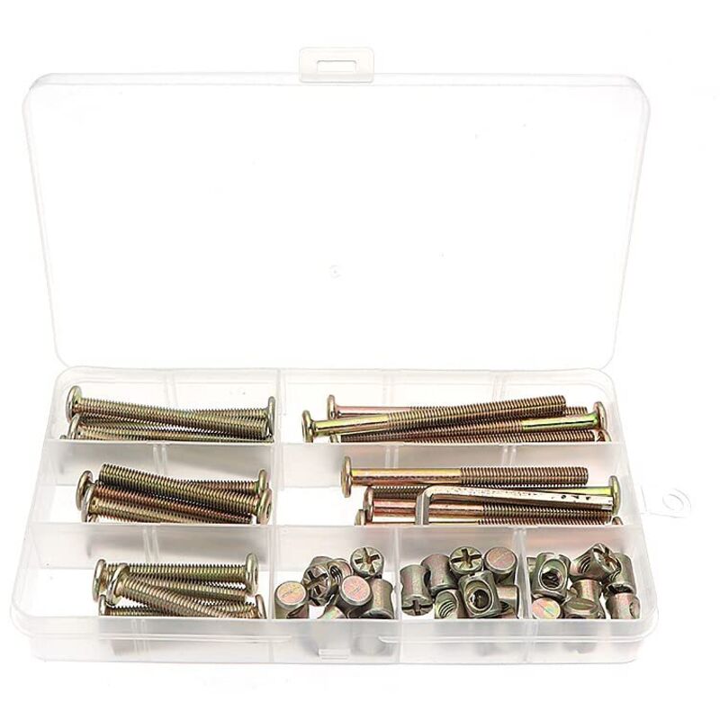 [NUNCA USADO] INHHUB - Juego de 50 pernos de cabeza hexagonal M6 con tuercas cilíndricas para muebles, cunas y sillas - INHHUB