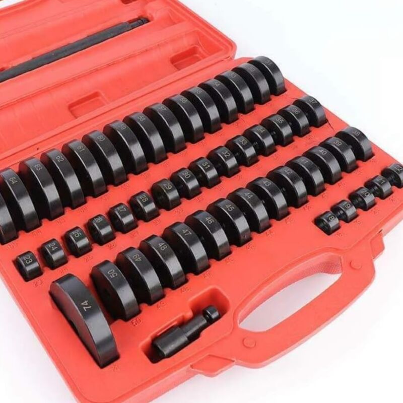 Dpzo - jamais utilisé] 51pc Deluxe Seal Driver Disc Tool Set 18 – 65 mm - Bushing Removal Tool & Hydraulic Press Accessories - Bushing Driver Set for