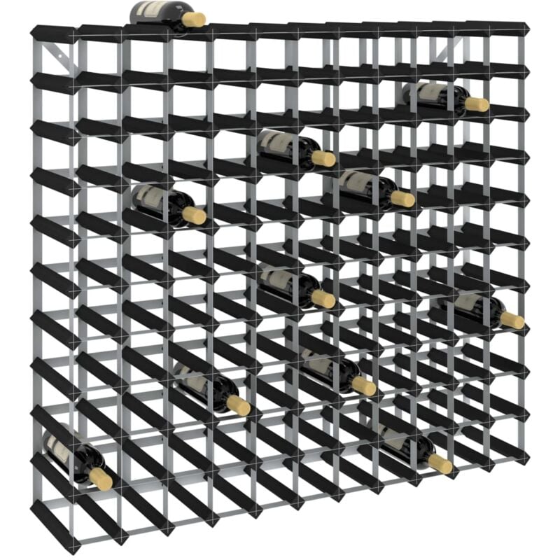 Dpzo - jamais utilisé] Casier à bouteilles pour Noir Bois de pin solide, 120 bouteilles