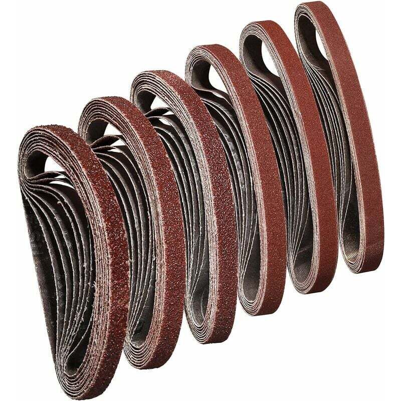 [NUNCA USADO] Banda de lija INHHUB 10X330 mm 40/60/80/120/180/240 para lijar, pulir y quitar el polvo, ideal para madera (48 uds) - INHHUB