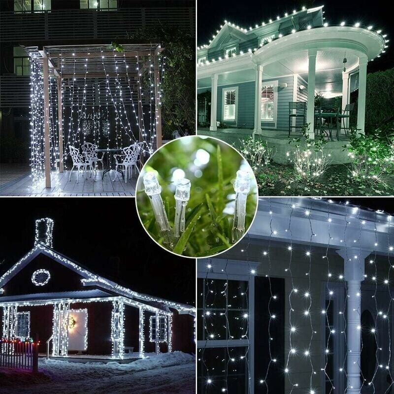 [NUNCA USADO] Guirnalda de luces LED de cuento de hadas INHHUB, decoración navideña, color blanco, 10 m, 100 LED - INHHUB