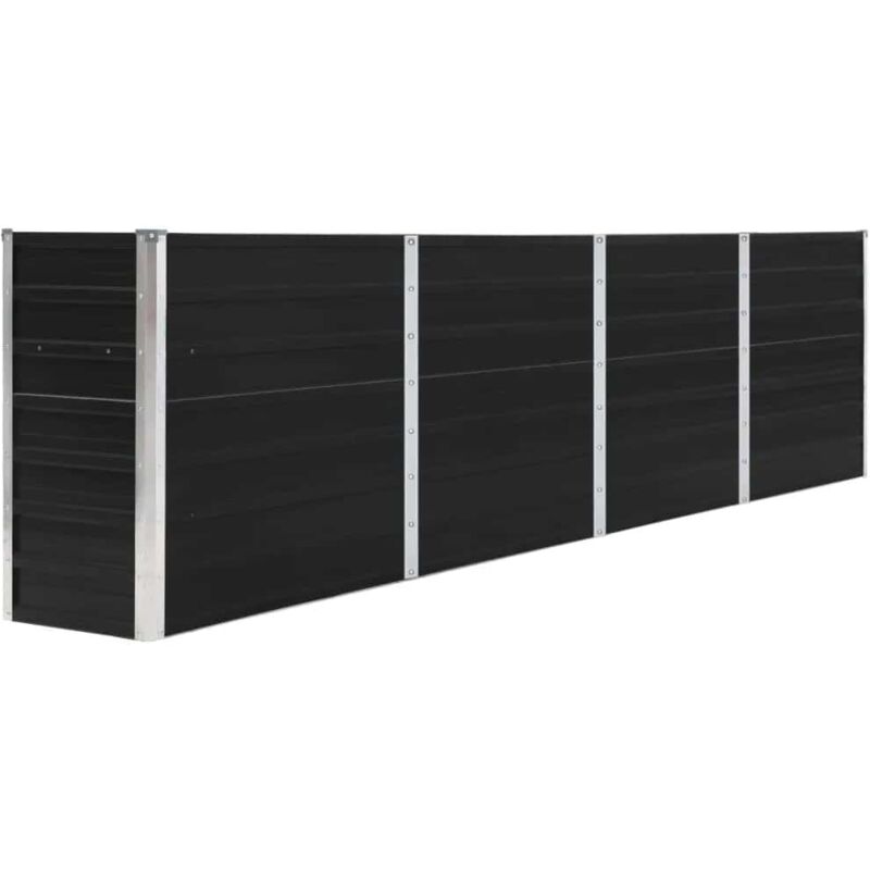 Jamais utilisé] Dpzo Jardinière 320x40x77 cm Acier galvanisé Anthracite