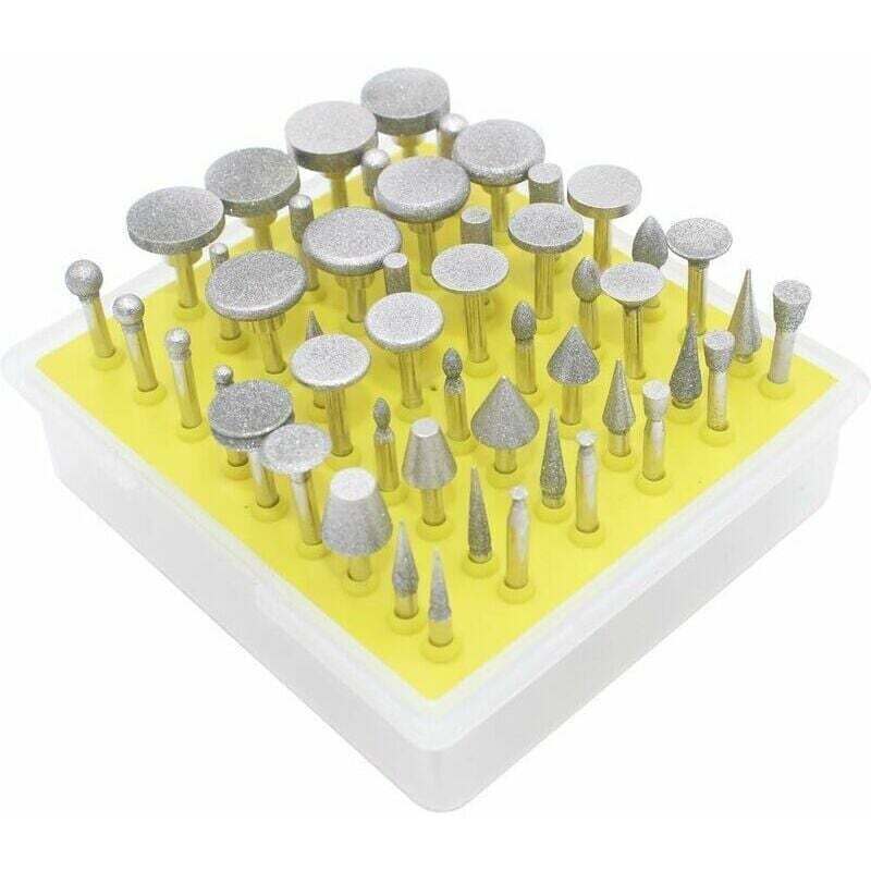 [NUNCA USADO] Kit de 50 muelas de diamante y herramientas para joyería INHHUB, vástago de 0,3 cm, grano 120 - INHHUB