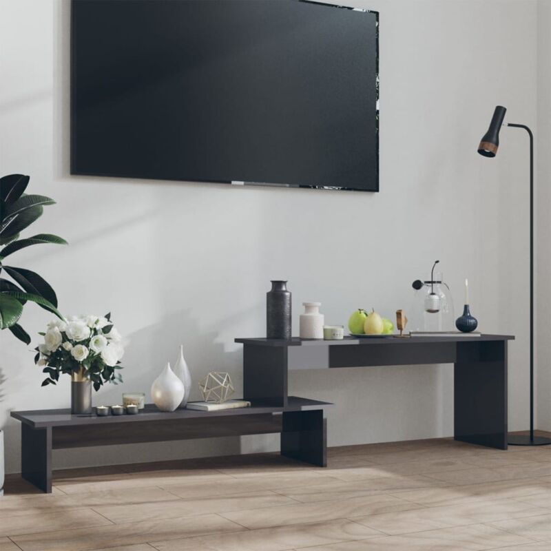Dpzo - jamais utilisé] Meuble tv 180x30x43 cm Aggloméré, Gris brillant