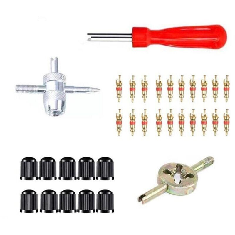 [NUNCA USADO] INHHUB - 33 herramientas para extraer el núcleo de la válvula de neumático, extractor de núcleo de válvula de repuesto para coche, kit