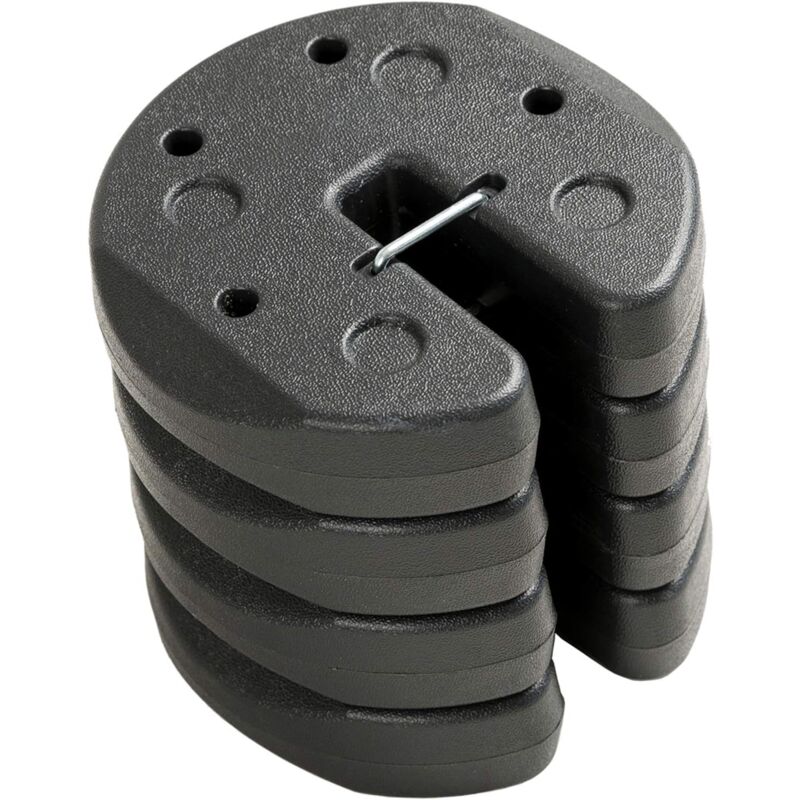 Jamais utilisé] Dpzo Poids pour belvédère 4 pcs Noir 220x50 mm Béton