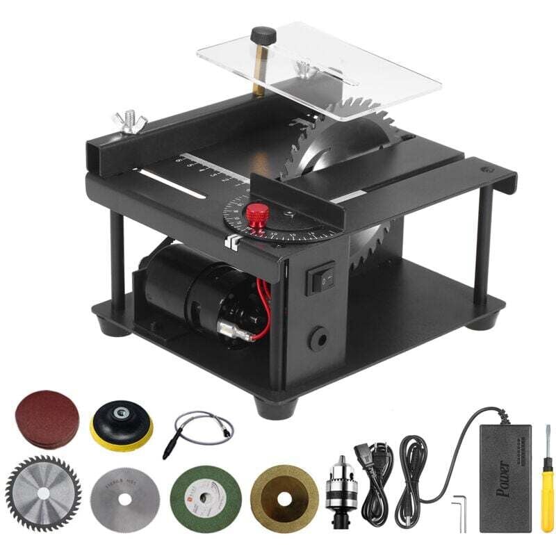 [JAMAIS UTILISÉ]DPZO Scie à Table, Mini Scie De Bureau, Machine De Découpe Électrique, Avec Meule À Lame De Scie, Profondeur De Coupe De 35MM-DPZO