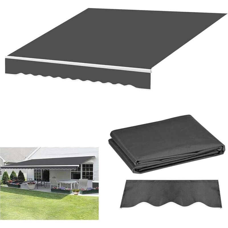 Dpzo - jamais utilisé] Toile d'auvent Anthracite 400x300 cm
