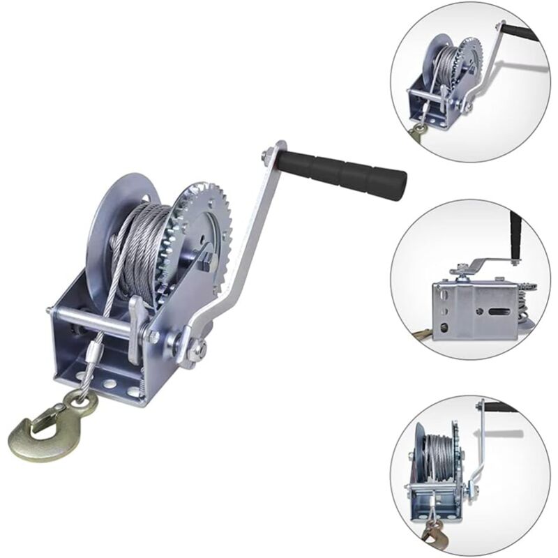 Dpzo - jamais utilisé] Treuil à main 1130 kg, poignée rouge