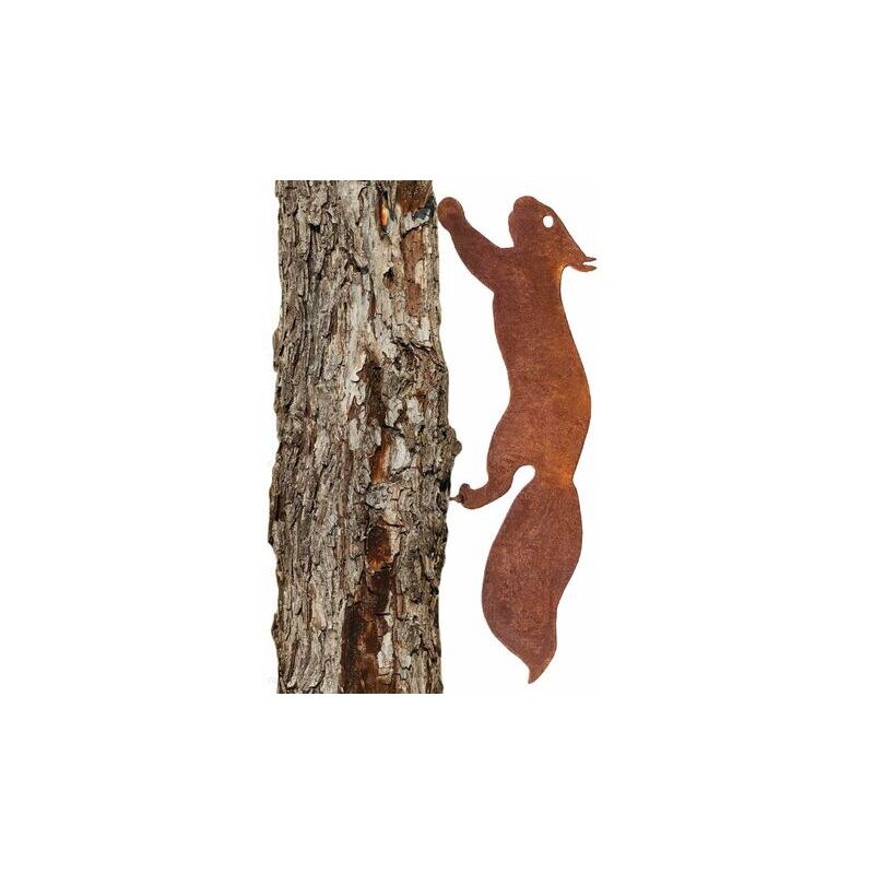 [JAMAIS UTILISÉ]Écureuil pour Arbre - Décoration de Jardin en métal - 30 cm - Patine Rouille Naturelle