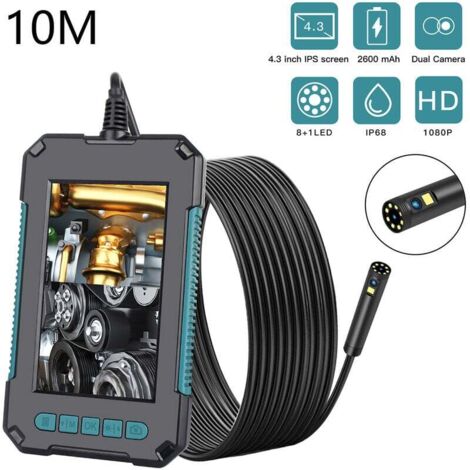 [JAMAIS UTILISÉ]Endoscope HD 1080p avec Écran 4,3 pouces - Inspection automobile, pipelines, climatisation - Caméra étanche IP68 - LEDs ajustables - Batterie rechargeable - Longueur de câble rigide de