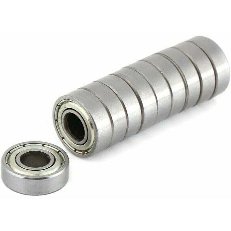 [NUNCA USADO] Juego de 10 mini rodamientos de bolas resistentes al calor con brida, blindados, de acero duradero, tamaño 698ZZ 8 x 19 x 6 mm - INHHUB