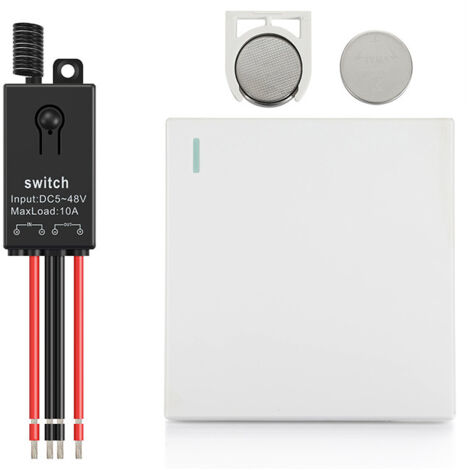 [JAMAIS UTILISÉ]Ensemble interrupteur et récepteur sans fil, sans câblage, sans WiFi, télécommande pour éclairage LED, interrupteur de panneau sans fil, étanche IP66 (ensemble interrupteur 1 groupe 1 