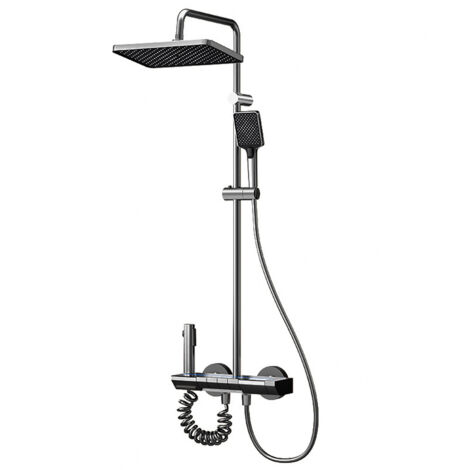 [JAMAIS UTILISÉ]Ensembles de douche pour salle de bain mural baignoire à poignée unique Kit de douche de pluie en laiton robinet ensemble de douche gris