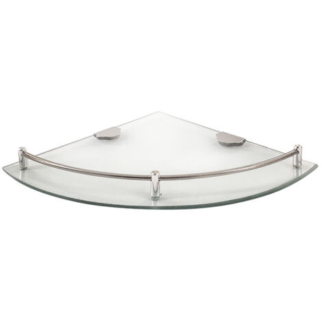 [JAMAIS UTILISÉ]Étagère d'angle en verre avec fixation chromée