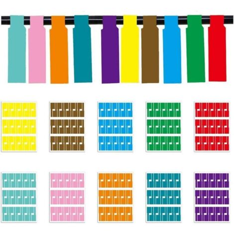 [JAMAIS UTILISÉ]Étiquette de Cables,10 Couleurs 300 Pièces Étiquettes Auto-Adhésives de Câble Étanche Identification Câble pour Imprimantes Laser