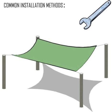 [JAMAIS UTILISÉ]Filet D'ombrage Vert, Voile D'ombrage Rectangulaire Toile D'ombrage--Filet Solaire Résistant Aux D'ombrage Pare-Soleil,Pour Terrasse Serre Cours (3mx3m/9.8ftx9.8ft)