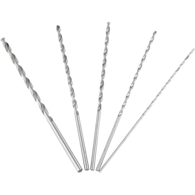[NUNCA USADO] Brocas helicoidales de acero extralargas de 2-5 mm con vástago recto para madera - INHHUB