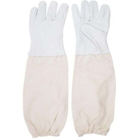 [JAMAIS UTILISÉ]Gants de Protection en Peau de ChèVre Pour Apiculteur Avec Manches VentiléEs ModèLe Universel Gants en Cuir pour Apiculteur Outils D\'Apiculture