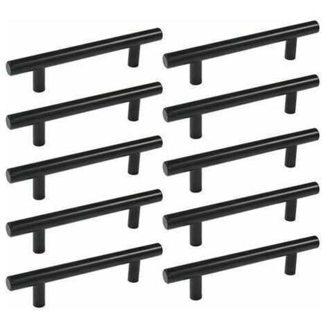 [JAMAIS UTILISÉ]Green Mobility-10pcs 160 mm T Bar Baton Cuisine Armoire Porte Poignées Placard Tiroir Chambre Meubles Tirer Noir