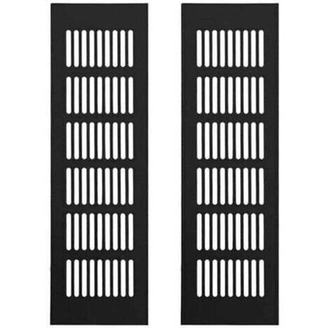 [JAMAIS UTILISÉ]Grille Aération Aluminium 2 Pièces Grille d'Aeration Grille de Ventilation Rectangulaire Grille d'Aeration en Alliage Grille Daération Extérieure pour la Ventilation Noir 250 X 80mm