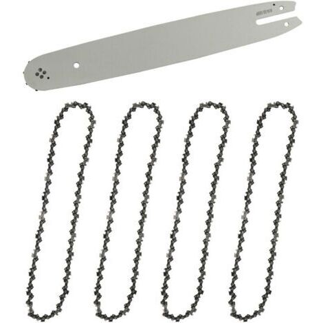 [JAMAIS UTILISÉ]Guide-chaîne & 4 Chaînes de tronçonneuses,Guide tronçonneuse 35cm,Chaînes de tronçonneuses à gouges carrées 3/8" 1,3 mm 50 maillons longueur compatible avec STIHL