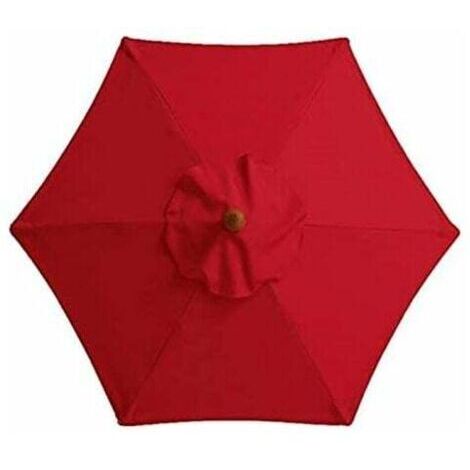 [JAMAIS UTILISÉ]Housse de rechange pour parasol de 3m avec 6 nervures et aérations, parasol à mât décalé - Tissu polyester résistant à l'eau et aux UV (rouge)