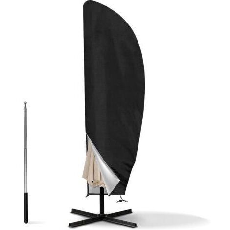 [JAMAIS UTILISÉ]Housse Parasol Déporté pour Parasol Ø 2-4m, 210D Oxford Housse de Protection pour Parasol avec Sac de Rangement, Noir - 265CM(50x70x40CM)