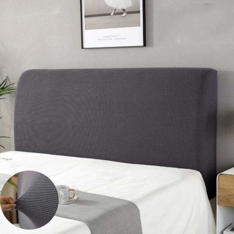 Dpzo - jamais UTILISÉ]Housse tete de lit,Housse de protection de tête de lit Housse De Tête De Lit Lavable Anti-poussière Pack complet 360 ° Gris 180