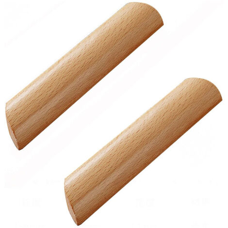 [JAMAIS UTILISÉ]INHHUB Lot de 10 Poignées de Placard en Bois en Forme d'Éventail - Entraxe de 128mm avec Vis-INHHUB