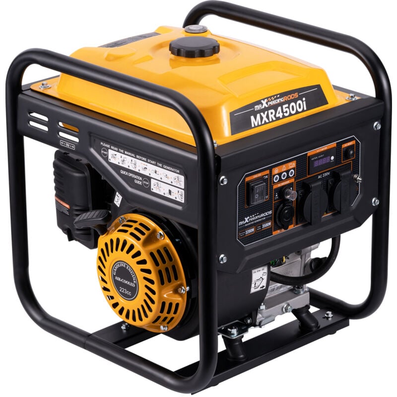 Jamais utilise] Inverter 3500W Groupe électrogène à l'essence 4 temps avec 2 prises 230V générateur silencieux léger secours alimentation domestique