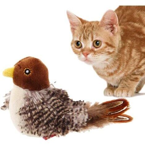 [JAMAIS UTILISÉ]Jouet interactif pour chat en forme d'oiseau Sons et mouvements réalistes Peluche durable Stimulation mentale pour chats d'intérieur