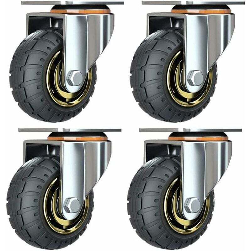 Largeight - jamais UTILISÉ]Kit de 4 roues universelles de 3 pouces sans freins Roues de chariot silencieux Roues universelles oulettes Pivotantes
