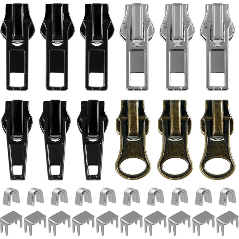 Jamais UTILISÉ]Kit de réparation de fermeture éclair, 57 pièces de rechange en métal, fixation universelle de fermeture éclair et curseur de