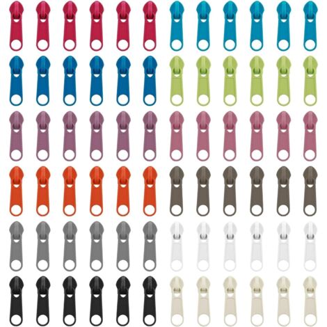 [JAMAIS UTILISÉ]Kit de réparation de fermeture éclair 72 pièces, 12 couleurs, Curseurs de Remplacement Idéal pour Vêtements, Vestes, Sacs à Main, Bagages et Sacs à Dos - Durable et Facile à Utiliser
