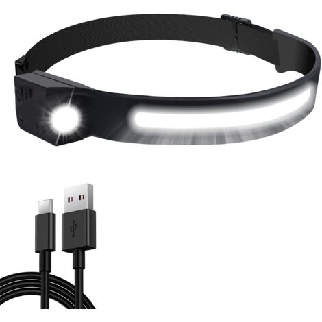 [JAMAIS UTILISÉ]Lampe frontale LED étanche rechargeable par USB à 5 styles avec course à pied, camping, casque de vélo, pêche, réparation, photo, lecture pour enfants